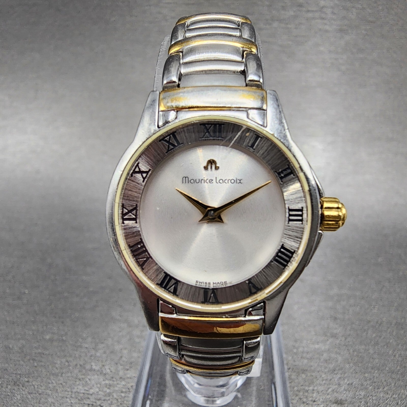 Maurice Lacroix Miros Watch Women 24mm Silver Dial Two Tone Round New Battery0