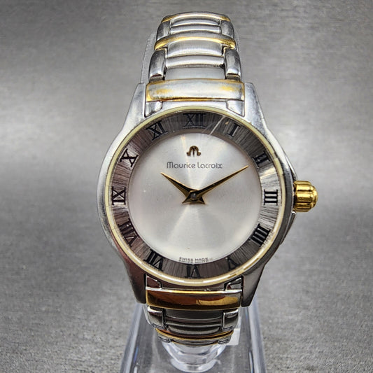 Maurice Lacroix Miros Watch Women 24mm Silver Dial Two Tone Round New Battery0