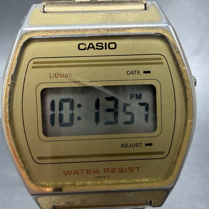 Casio B612W Watch Men 35mm Digital Gold Tone Date Round New Battery 350 VTG1