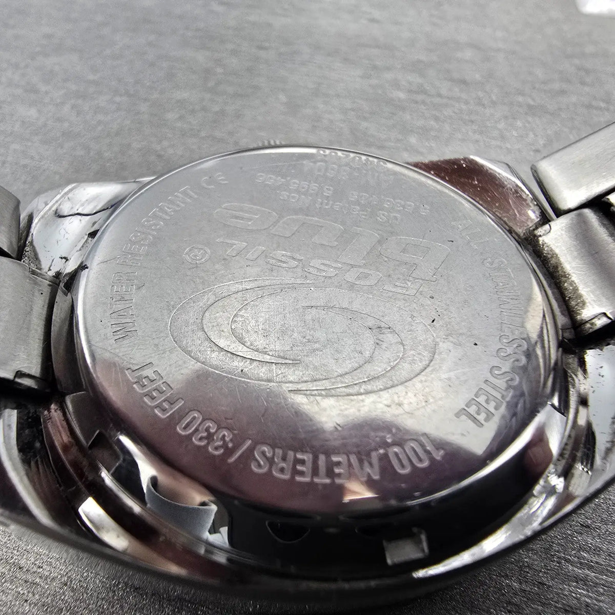 Fossil Blue Watch Men 39mm Blue Dial Silver Tone Round AM-3604 New Battery9