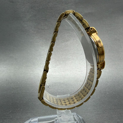 Seiko Watch Women 24mm Champagne Dial Gold Tone Round V701-1781 New Battery VTG8