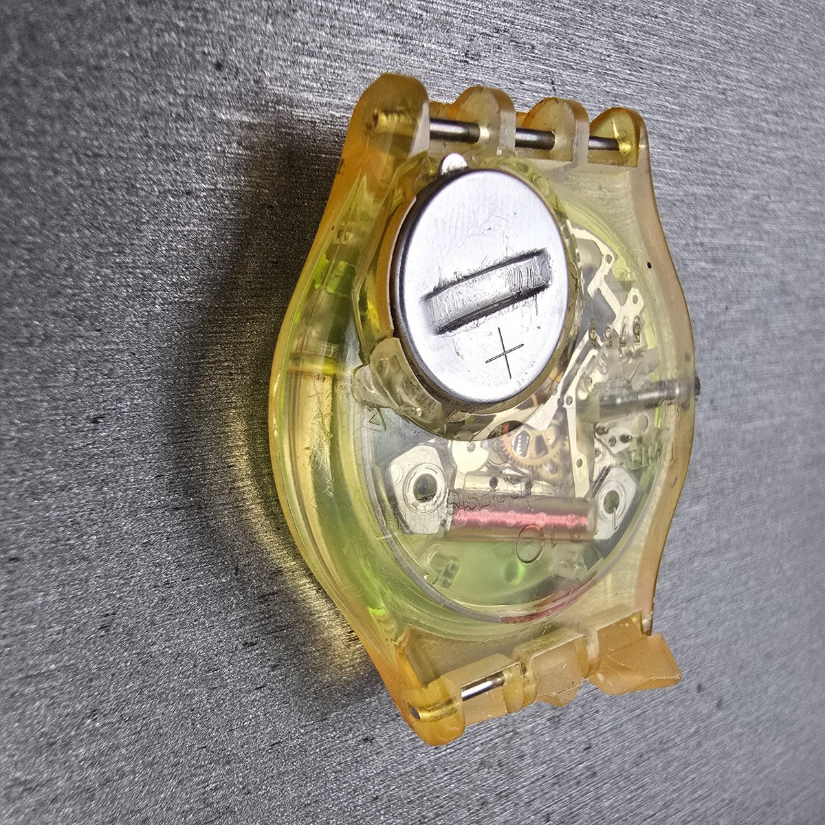 Swatch Bermudas Watch Men 34mm Green Dial Clear Case Round GK133 New Battery8