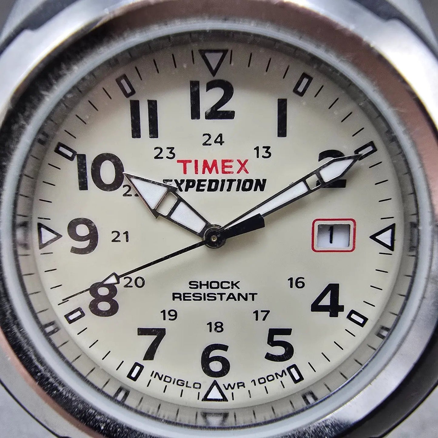 Timex Expedition Watch Men 41mm White Dial Silver Tone Date T49261 New Battery1