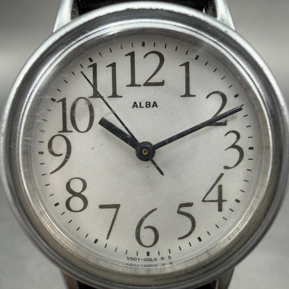 Seiko Alba Watch Women 26mm White Dial Silver Tone Round V501-0BW0 New Battery1