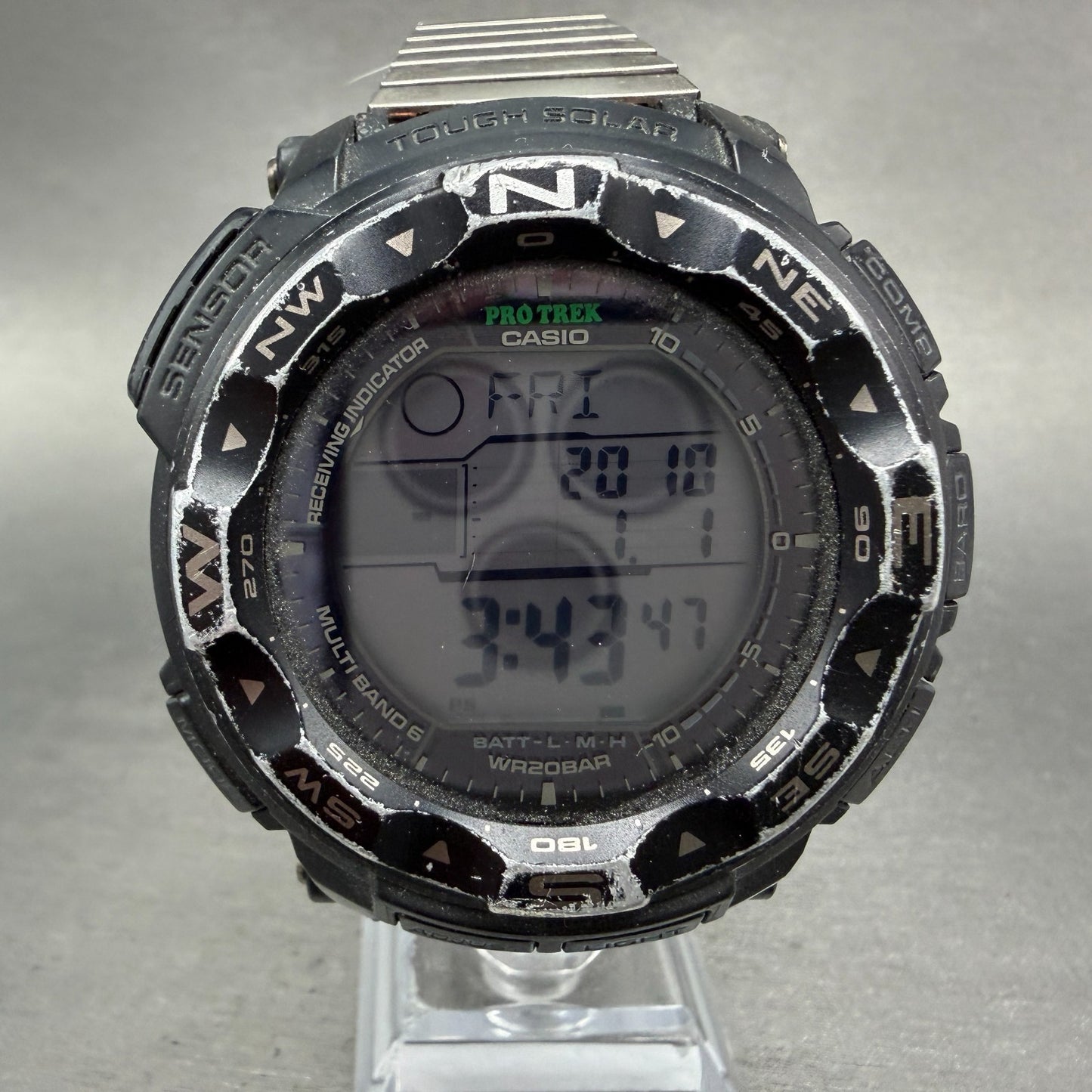 Casio Protek PRW-2500 Watch Men 51mm Digital Black triple Senor Alarm Works0