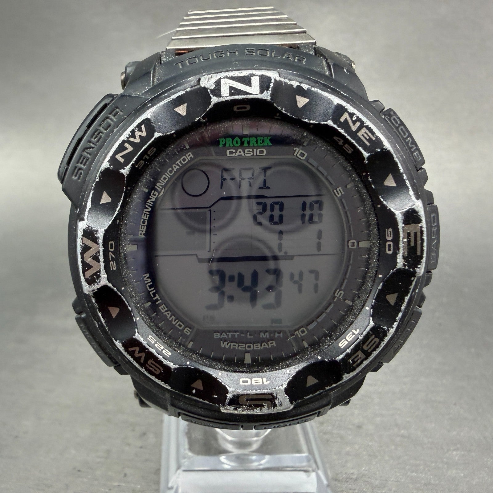 Casio Protek PRW-2500 Watch Men 51mm Digital Black triple Senor Alarm Works0