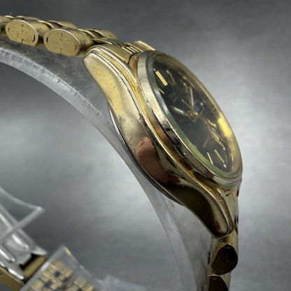 Citizen CQ Watch Women 23mm Black Dial Gold Tone Daydate 6000-S38231 NewBatteryA3