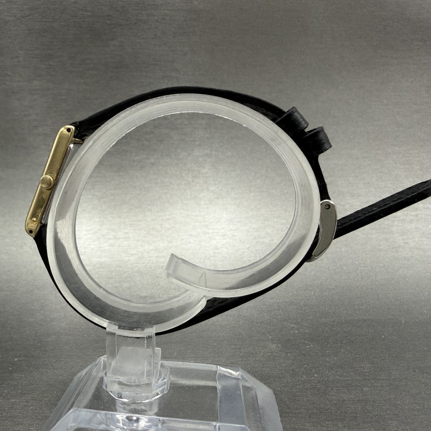 Seiko Tank Watch Women 12mm Champagne Dial Gold Tone 2E20-5239 New Battery UI86