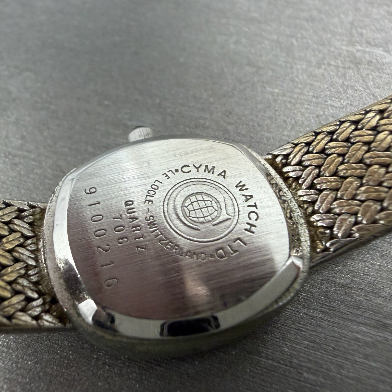 Cyma Watch Women 21mm Silver Dial Silver Tone Rectangle Mesh 706 New Battery9