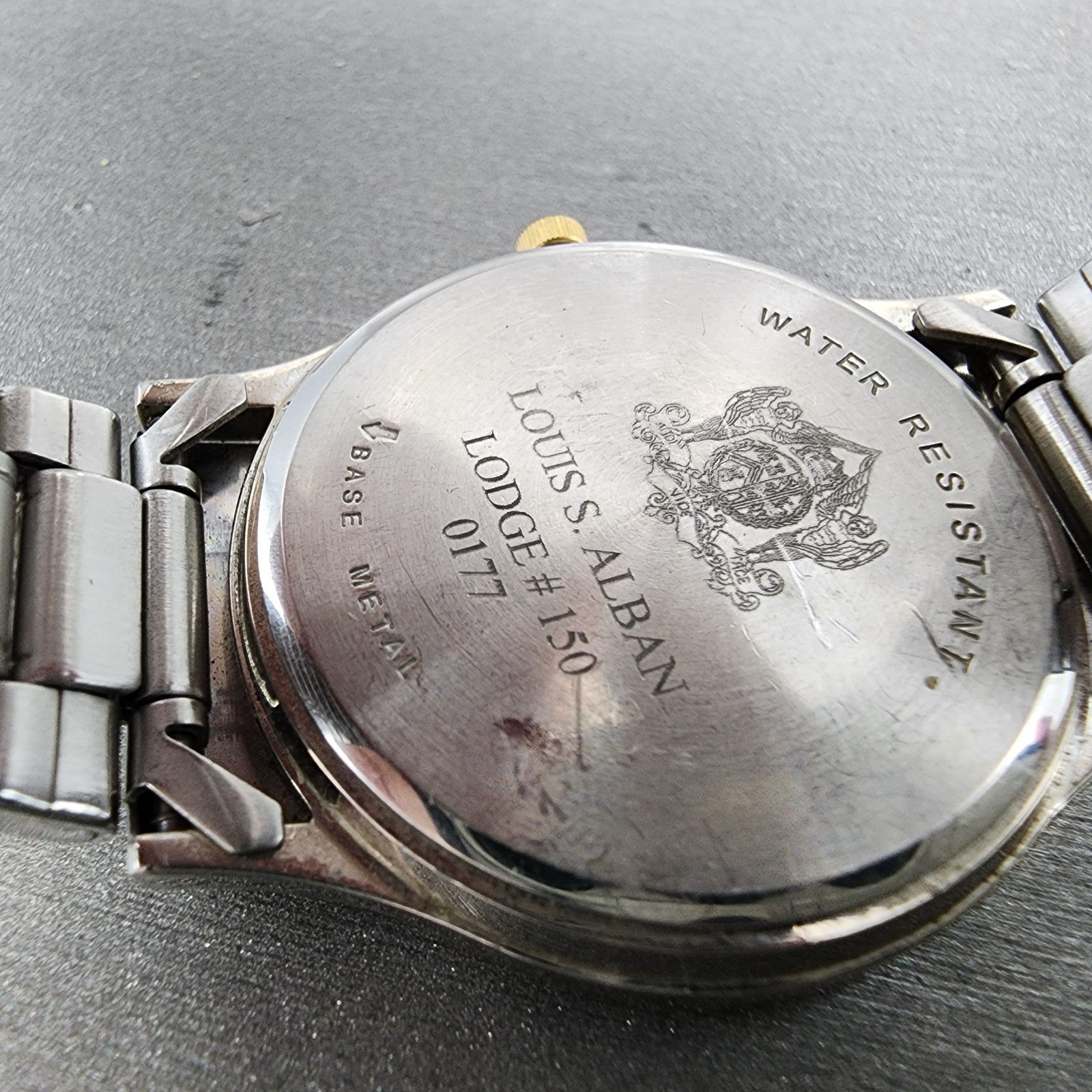 Wittnauer Masonic Watch Men 33mm Champagne Dial Two Tone Date Round New Battery9