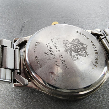 Wittnauer Masonic Watch Men 33mm Champagne Dial Two Tone Date Round New Battery9