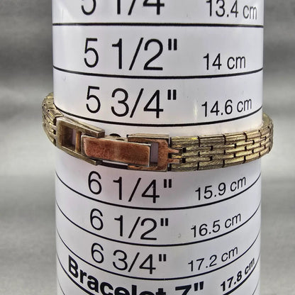 Bulova Watch Women 16mm Black Dial Gold Tone Oval 6971 New Battery Vintage9