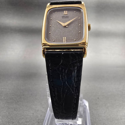 Seiko Watch Women 19mm Gray Dial Gold Tone Rectangle 2B20-5449 New Battery VTG5