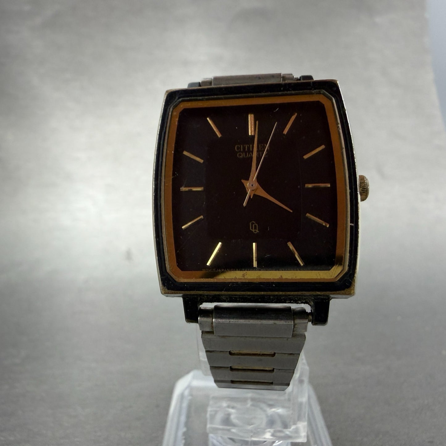 Citizen CQ Tank Watch Men 26mm Black Dial Black & Gold Tone 3630-891309 PARTS6
