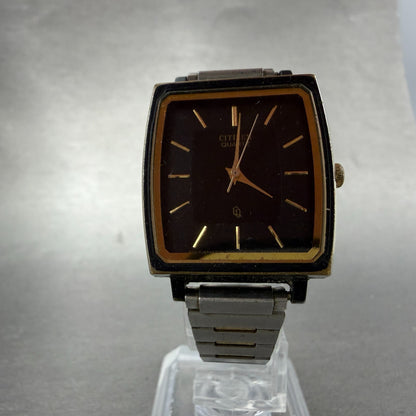 Citizen CQ Tank Watch Men 26mm Black Dial Black & Gold Tone 3630-891309 PARTS6