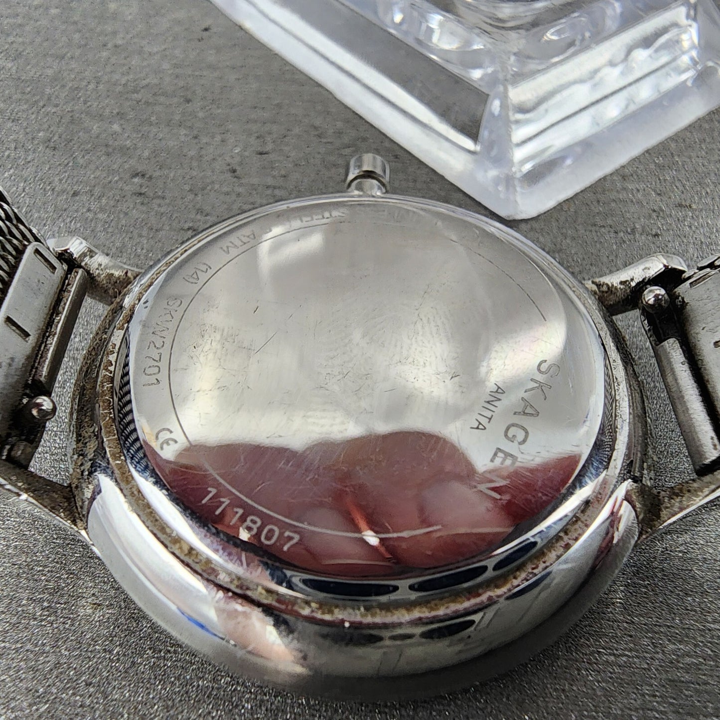 Skagen Anita Watch Women 36mm MOP Dial Steel Round Mesh Band New Battery9
