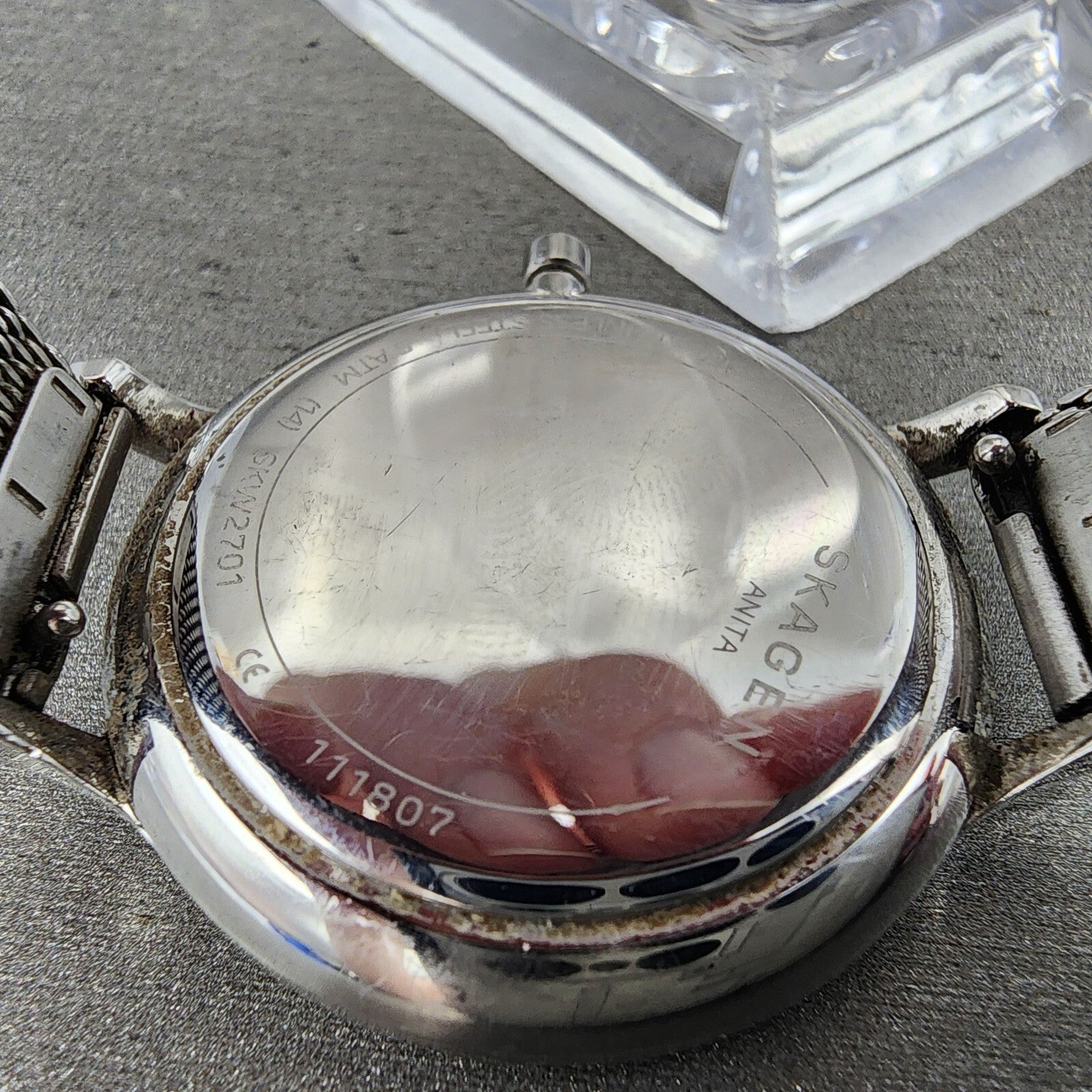 Skagen Anita Watch Women 36mm MOP Dial Steel Round Mesh Band New Battery9