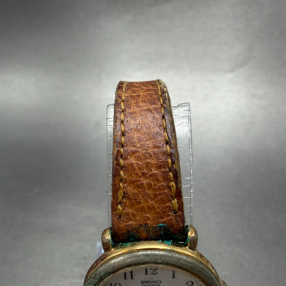 Seiko Watch Women 24mm White Dial Gold Tone Round 1428-0010 New Battery Vintage4