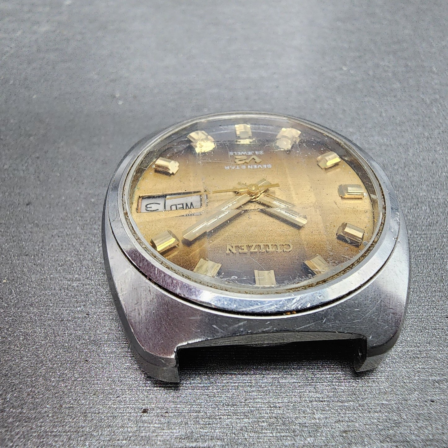 Citizen Sevenstar V2 Watch Men 36mm Brown Dial Steel Daydate Automatic PARTS5