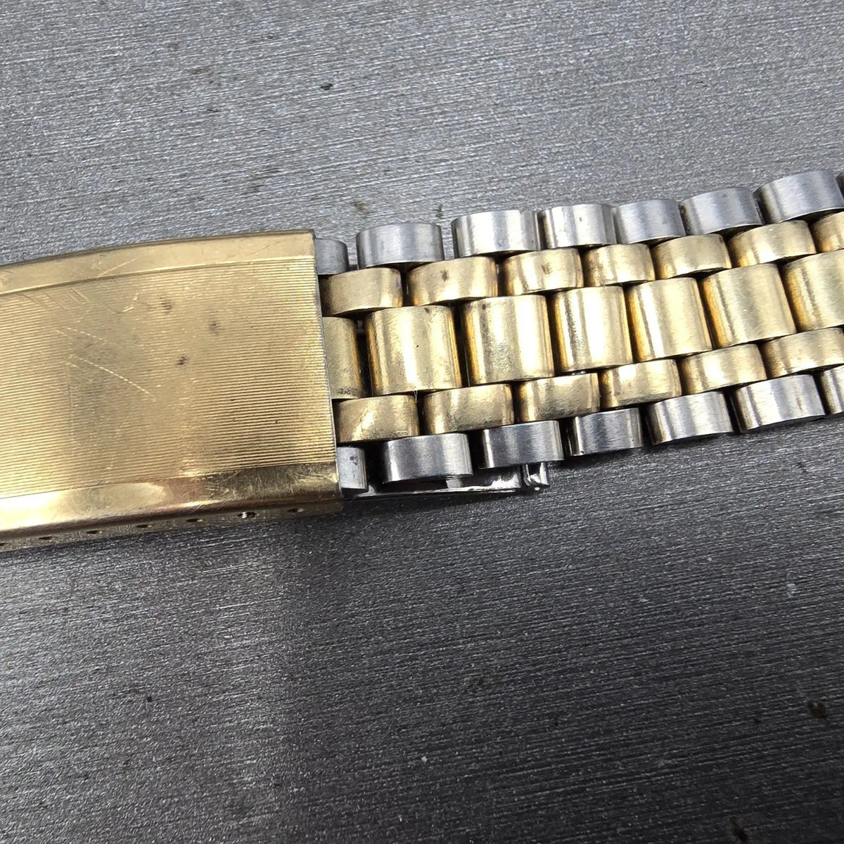 Omega Bracelet Two Tone Stainless Steel 10K Gold Filled 18.8mm Vintage4