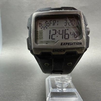 Timex Expedition Grid Shock watch Men 50mm Digital Black Alarm Chrono New Batt5
