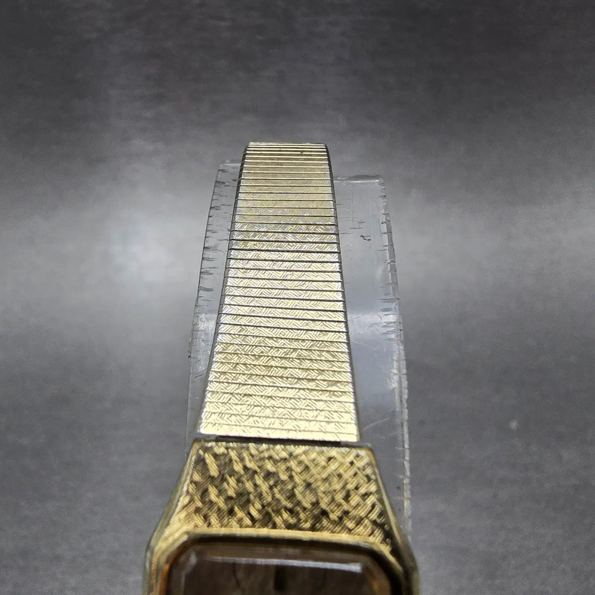 Seiko Watch Women 17mm Champagne Dial Gold Rectangle 2C20-5789 New Battery VTG4