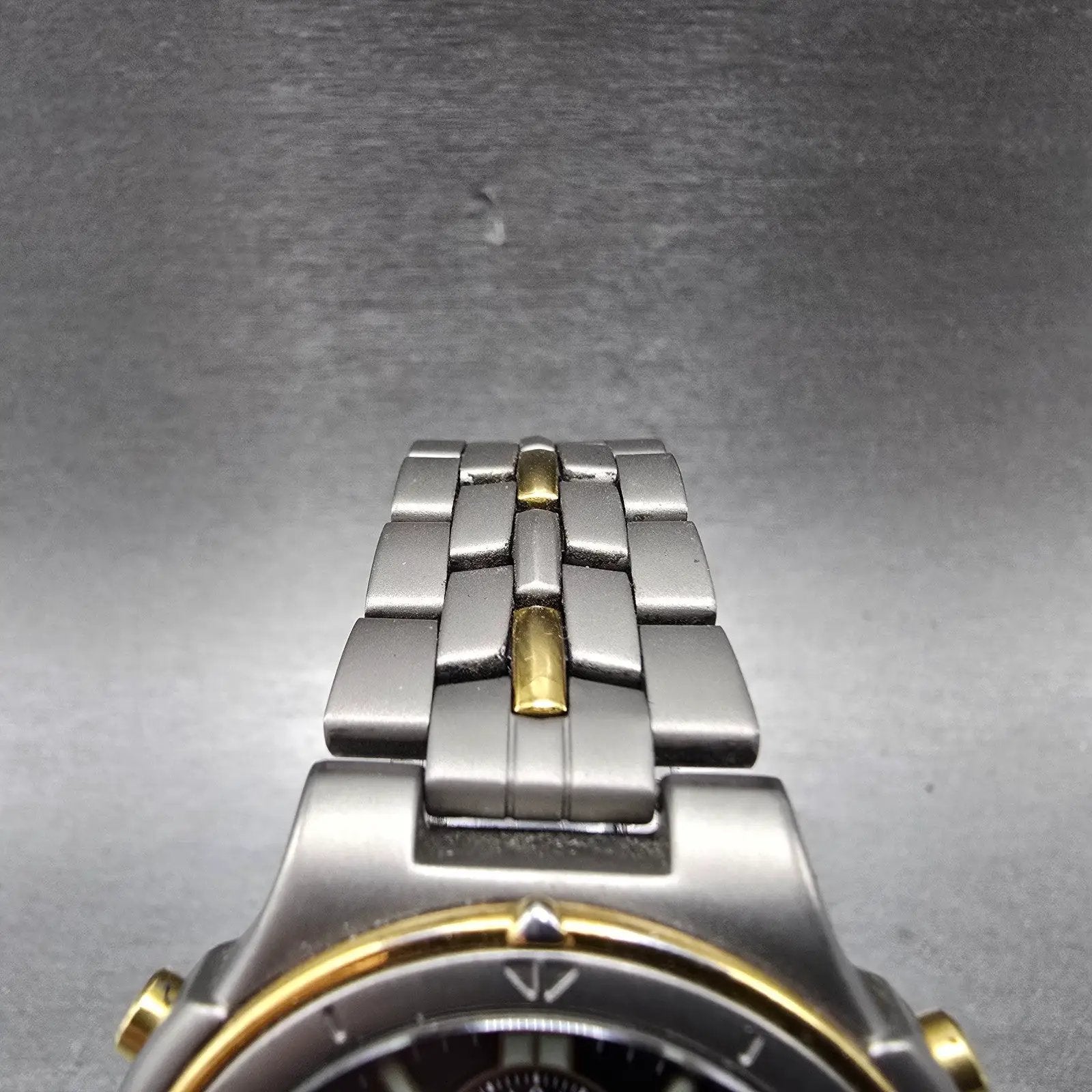 Citizen Eco-Drive Watch Men 38mm Black Dial Two Tone Titanium Alarm Chrono Runs5