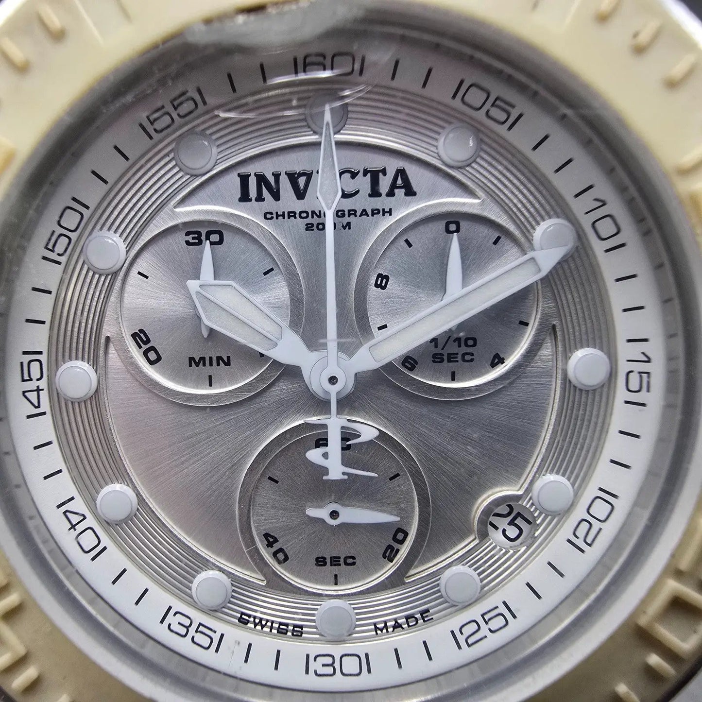 Invicta Reserve Chronograph Dive Watch Men 46mm Silver Dial Steel 10928 New Batt1