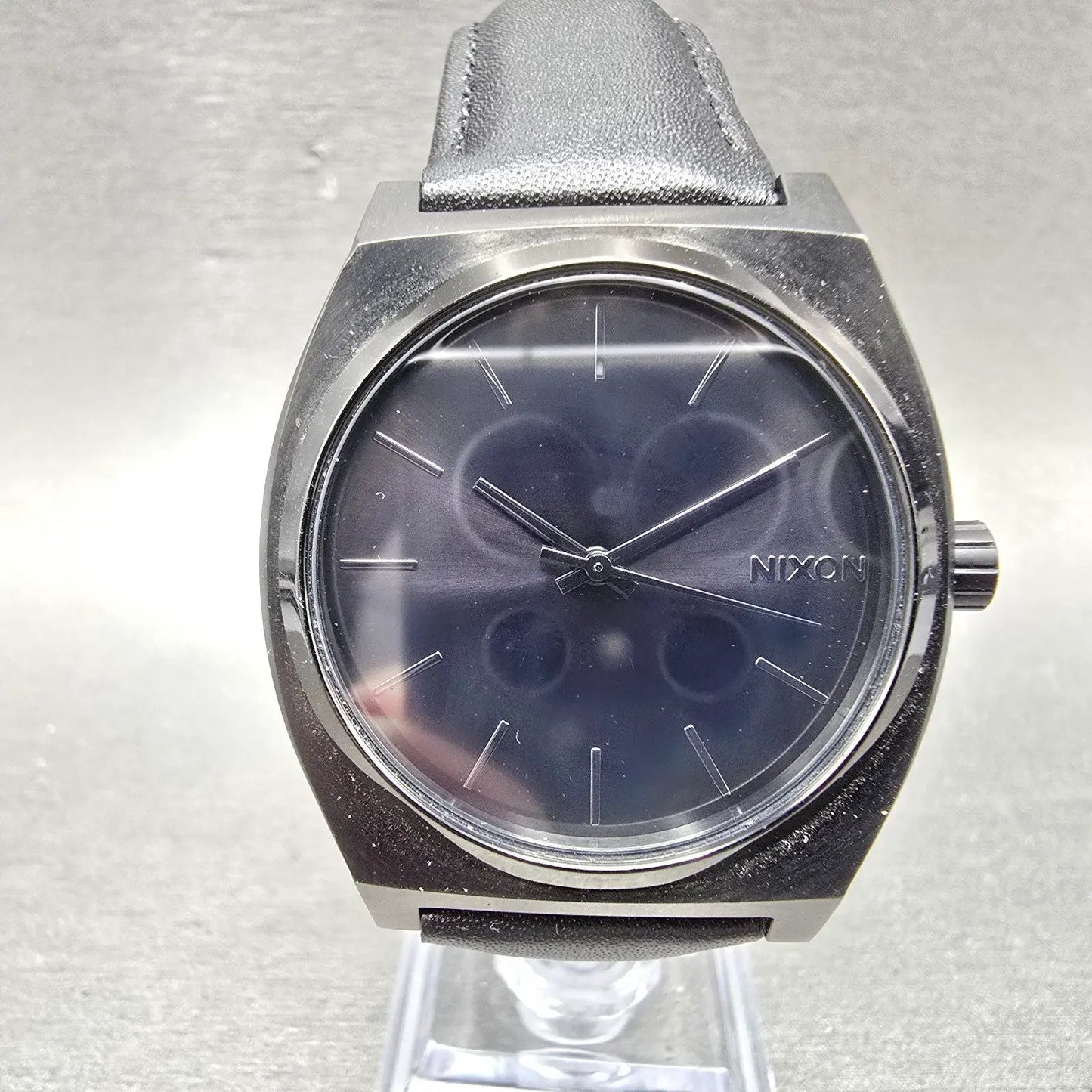 Nixon Time Teller Watch Men 37mm Black Dial Black Tone Round Bracelet New Batt V0