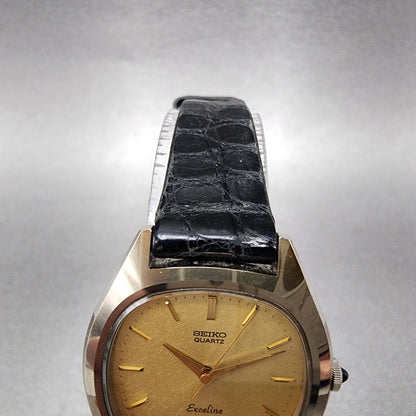 Seiko Exceline Watch Women 27mm Gold Dial Gold Tone Oval 14215250 New Battery4