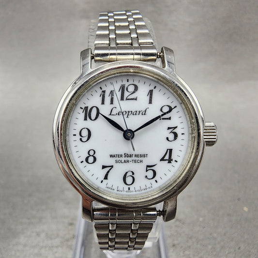 Citizen Leopard Watch Women 27mm White Dial Silver Tone Solar Round Runs0