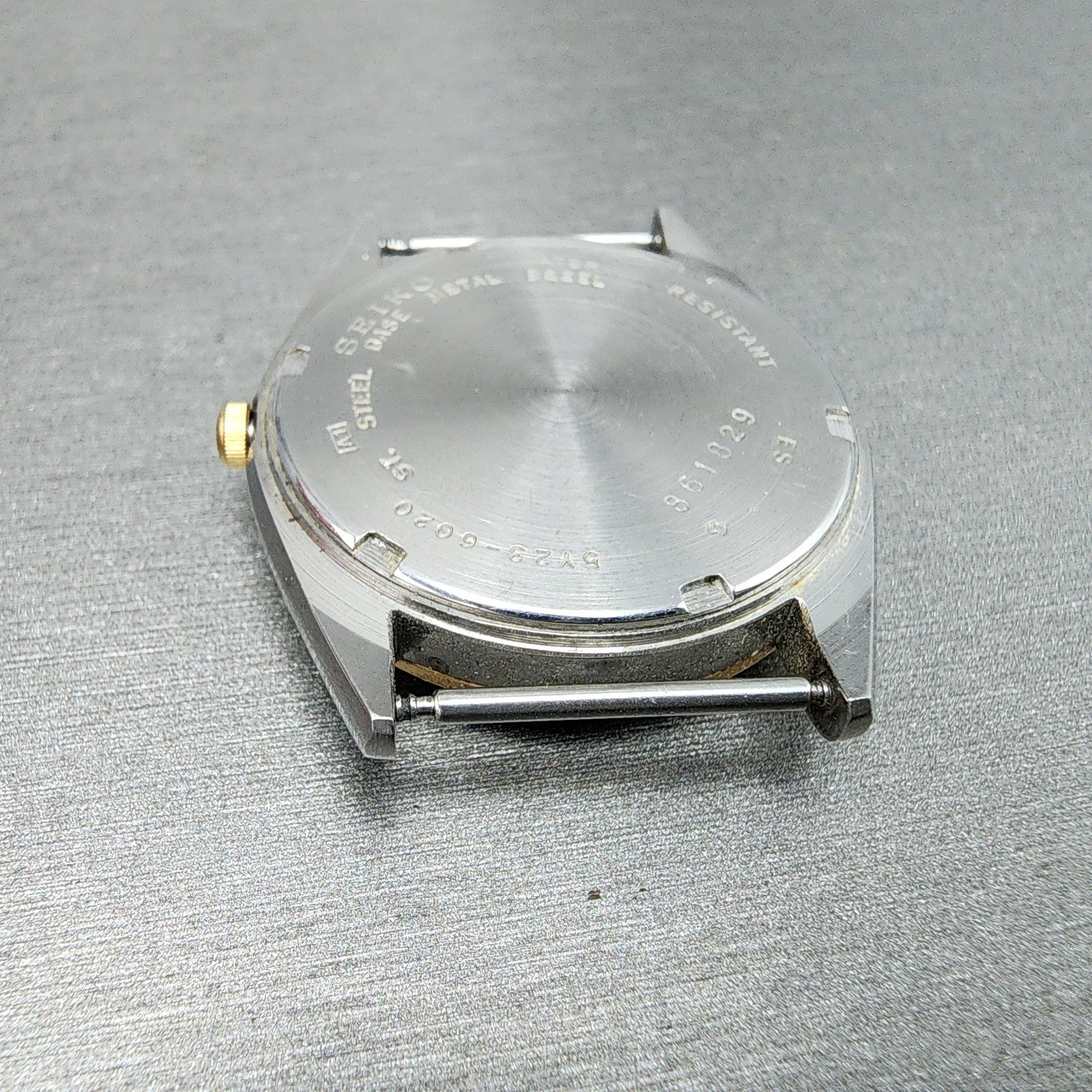 Seiko SQ Watch Men 33mm Gray Dial Two Tone Round Daydate 5y236020 PARTS9