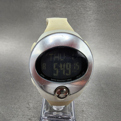Seiko Wired Spoon Watch Women 38mm Digital LCD White Tone Alarm Chrono New Batt0