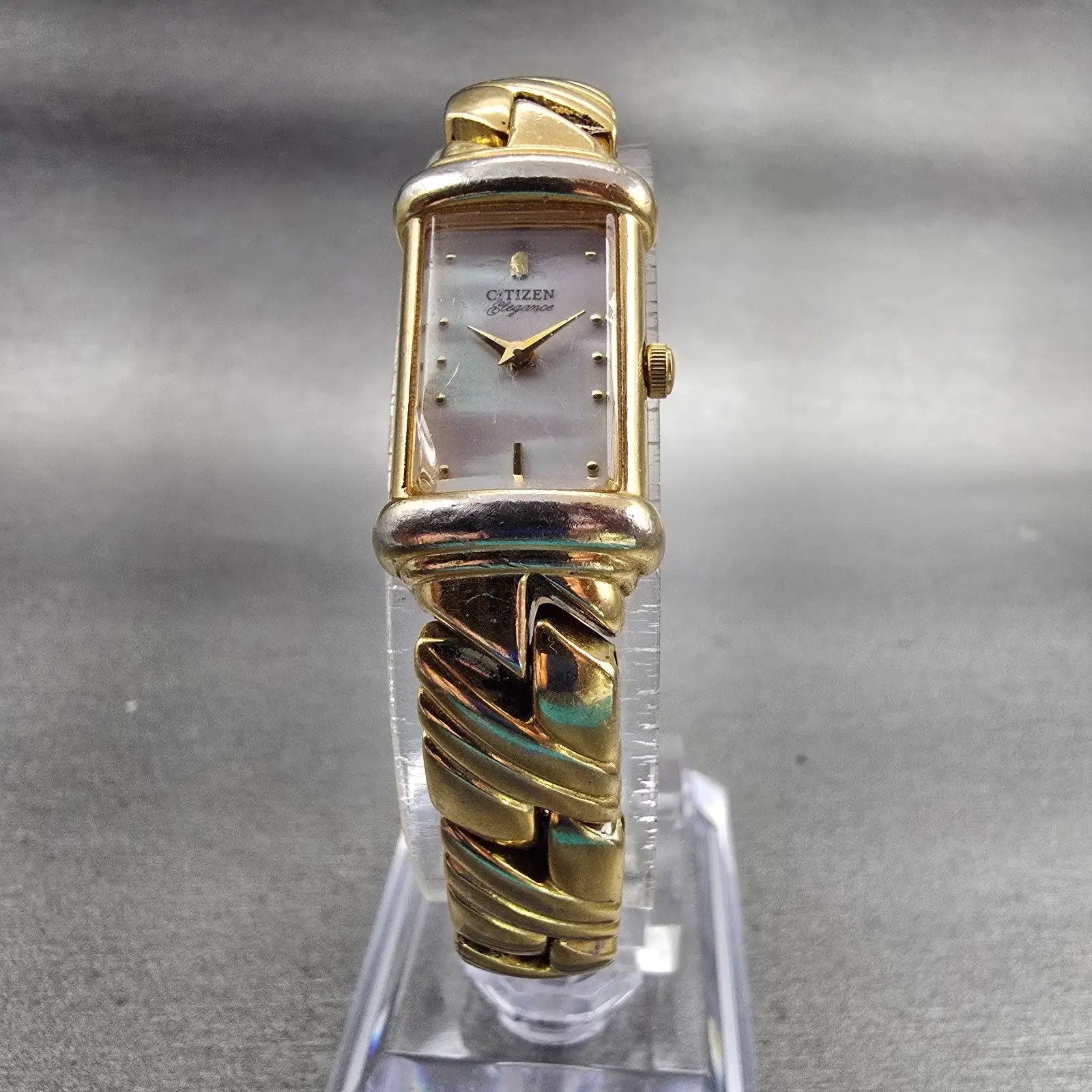 Citizen Elegance Watch Women 13mm MOP Dial Gold Tone 5421-H01407 New Battery5