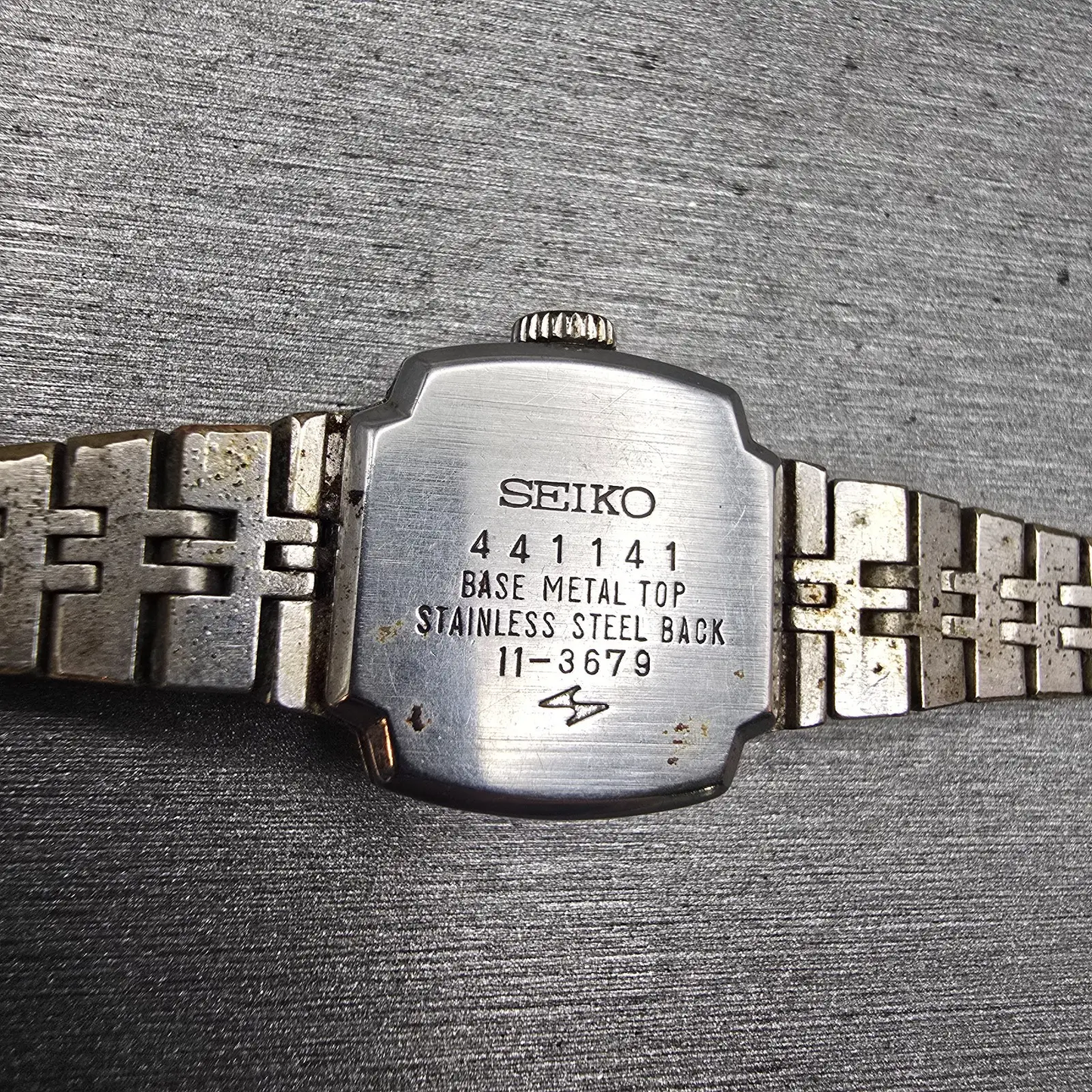 Seiko Watch Women 19mm Blue Dial Silver Tone Rectangle Manual 11-3679 Works10