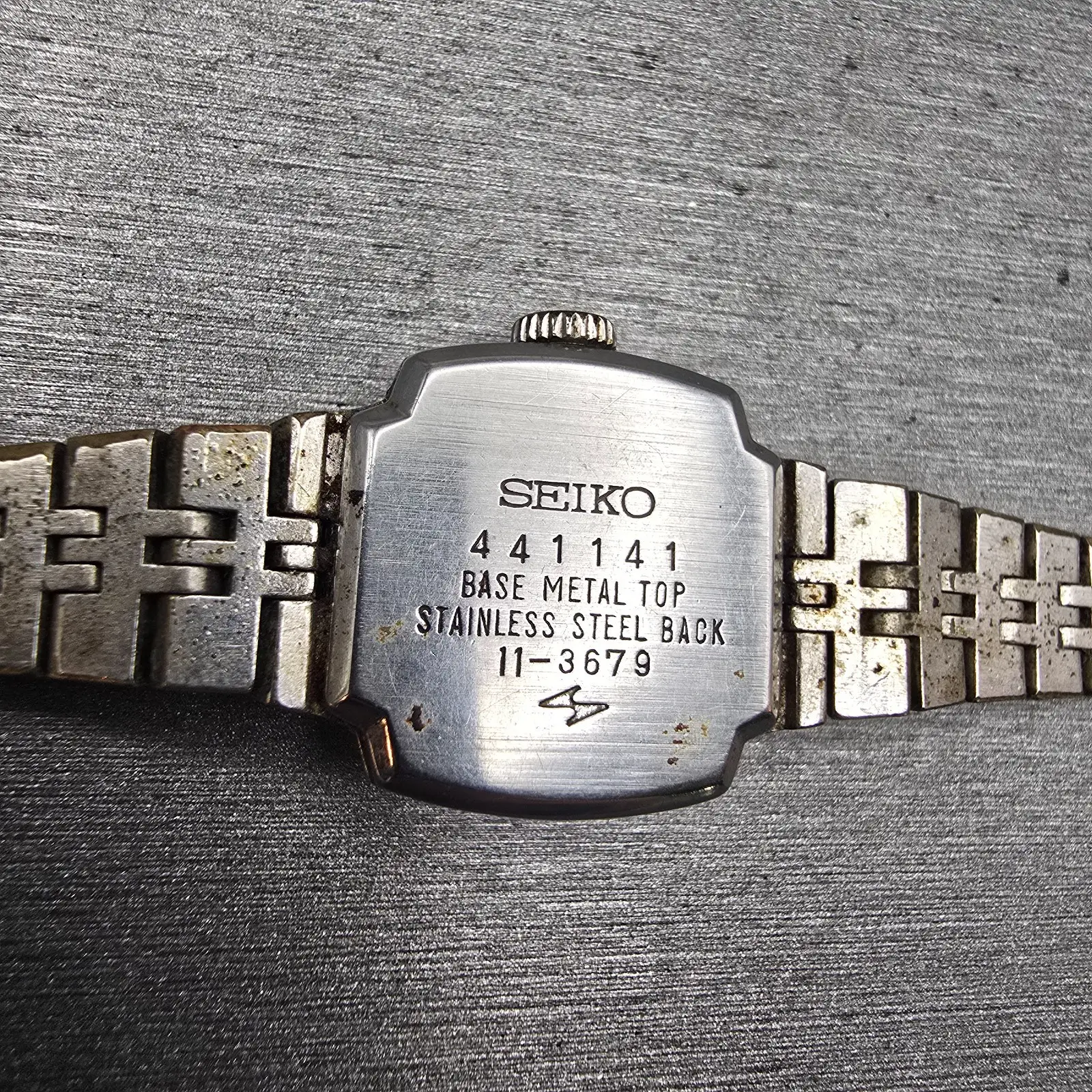 Seiko Watch Women 19mm Blue Dial Silver Tone Rectangle Manual 11-3679 Works10