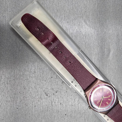 Swatch Bookey's Bet Watch Men 34mm Red Dial Red Tone Round GX118 New Battery VTG6