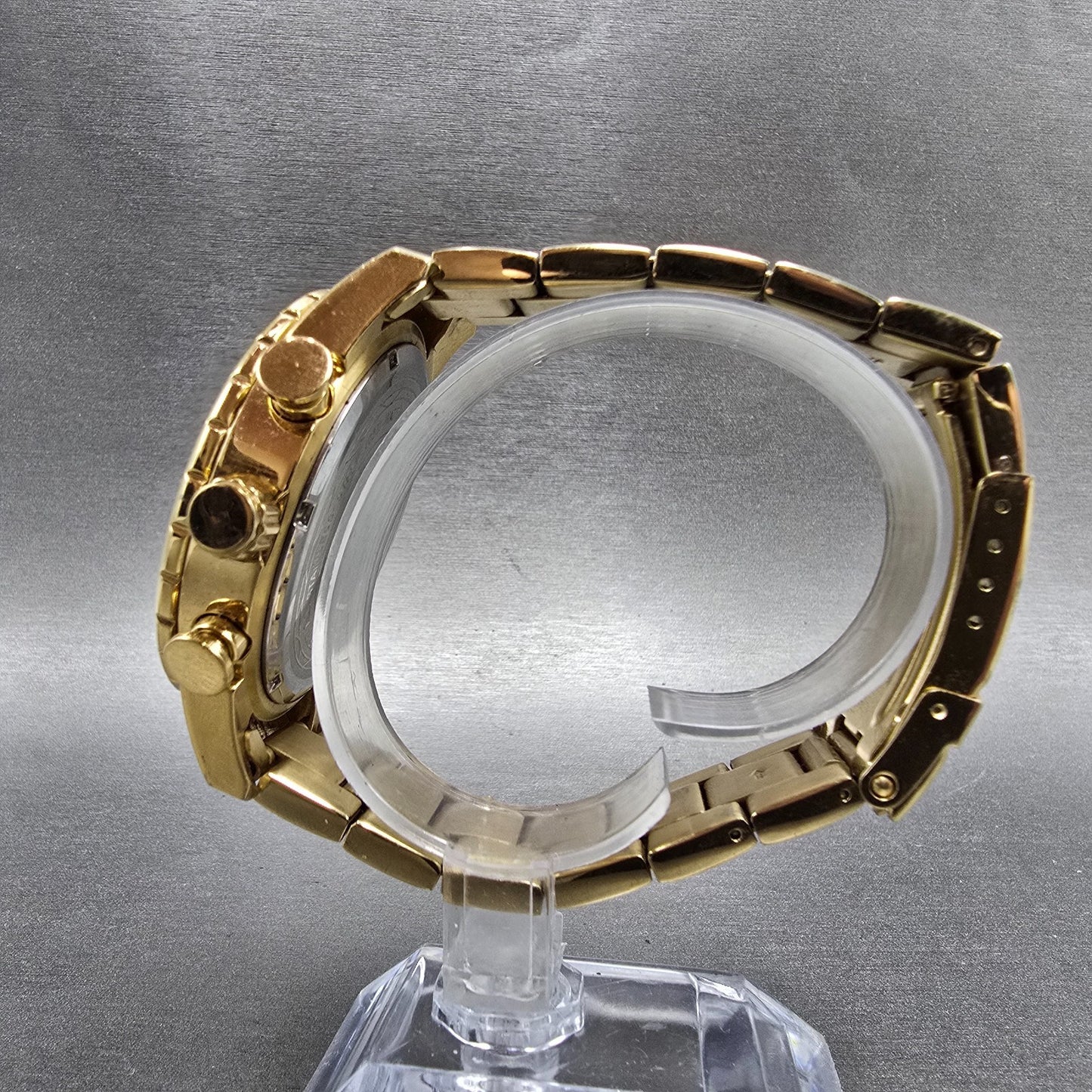 Invicta Chronograph Dive Watch Men 46mm Champagne Dial Gold Tone Date New Batt6