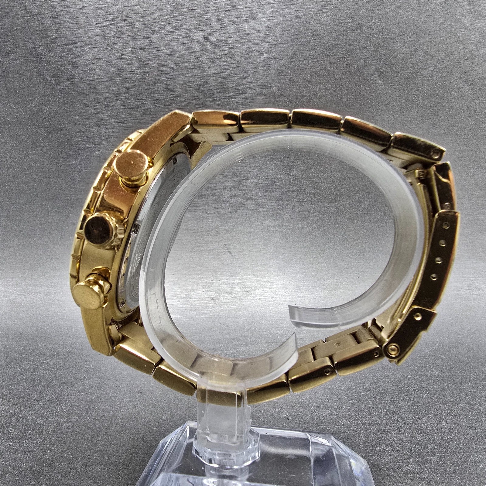 Invicta Chronograph Dive Watch Men 46mm Champagne Dial Gold Tone Date New Batt6