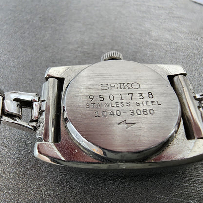 Seiko Solar Special Watch Women 20mm Silver Dial Silver Tone Rectangle READ!!!!9