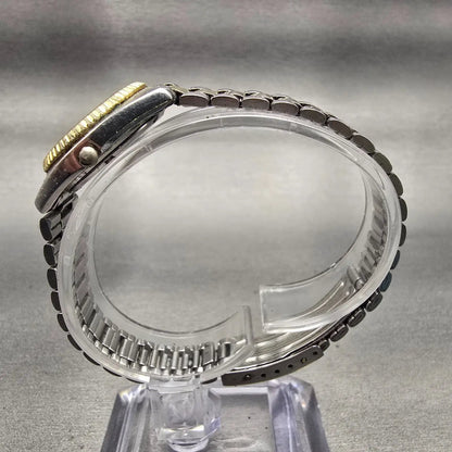 Seiko SQ Watch Women 24mm Silver Dial Two Tone Daydate Round 3E23-0A69 New Batt6