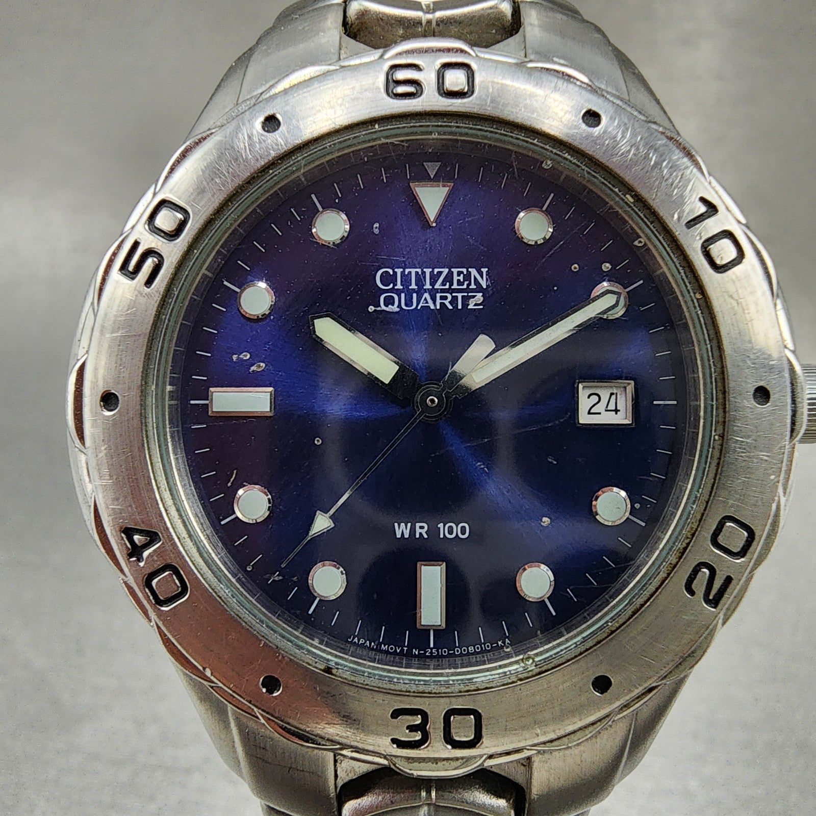Citizen Watch Men 39mm Blue Dial Silver Tone Date 2510S92308 Round PARTS2