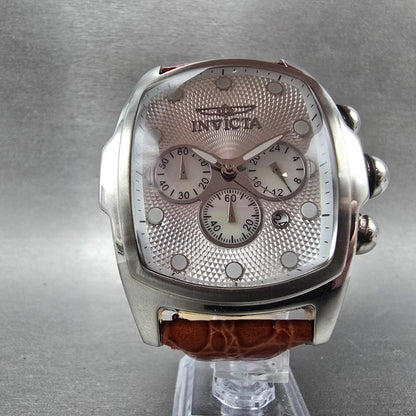 Invicta Lupah Chronograph Watch Men 47mm Silver Dial Steel Date 14290 NewBattery5