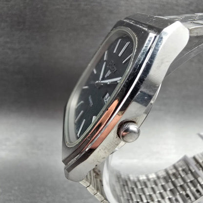 Pulsar Watch Men 33mm Gray Dial Silver Daydate Y113-5129 New Battery VTG JP2