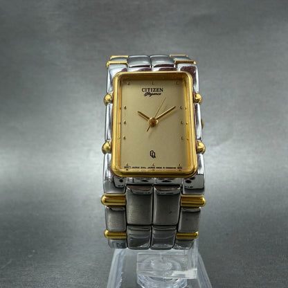 Citizen Elegance CQ Tank Watch Unisex 23mm Champagne Dial Two Tone New Battery5