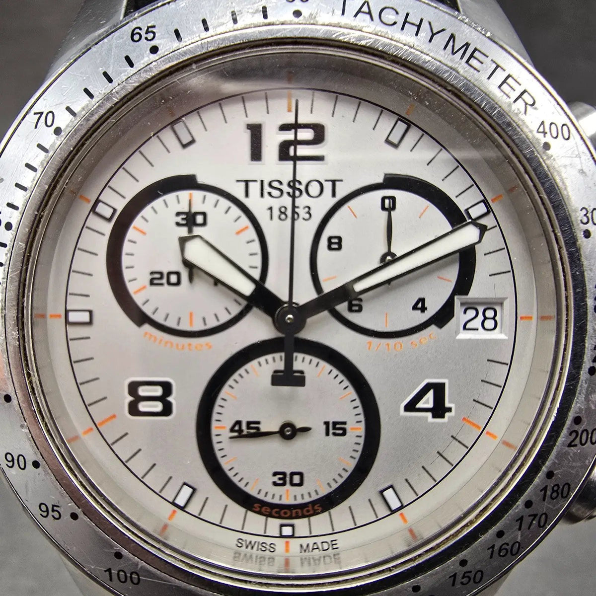 Tissot T-Sport V8 Chronograph Watch Men 43mm White Dial Steel Date New Battery3