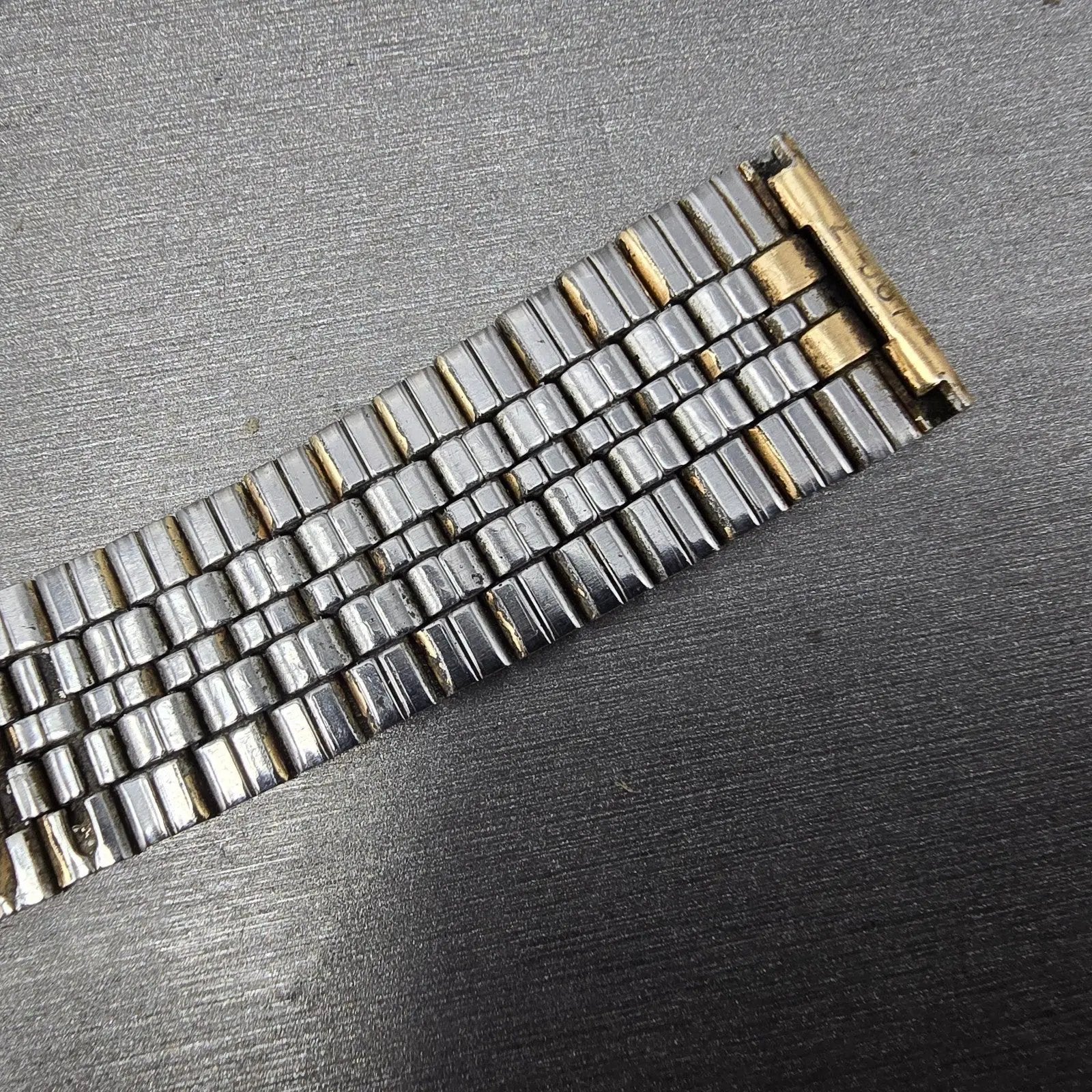 Seiko SQ Bracelet 19mm Stainless Steel Two Tone Tri Folding Clasp READ!!!! Z-06715