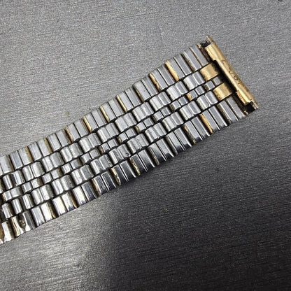 Seiko SQ Bracelet 19mm Stainless Steel Two Tone Tri Folding Clasp READ!!!! Z-06715