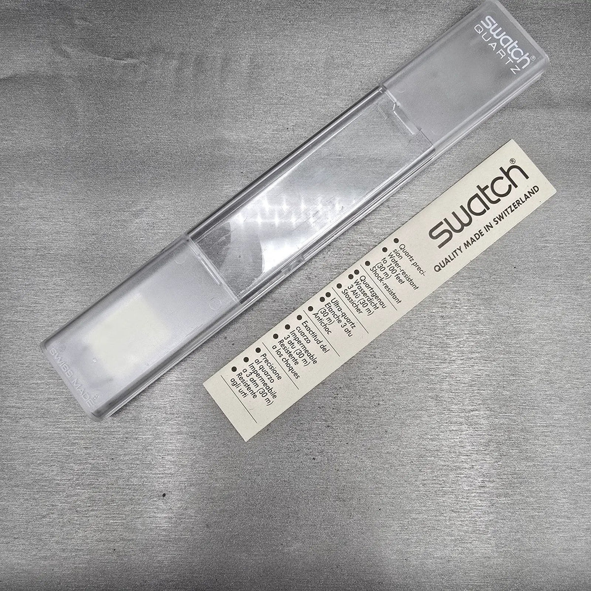 Swatch The People Watch Men 34mm Blue Dial Clear Case GZ126 New Battery NOS18