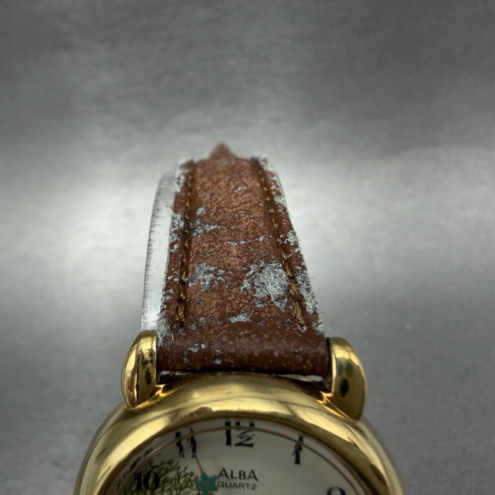 Seiko ALBA Watch Women 27mm White Dial Gold Tone Round V8110850 New Battery4